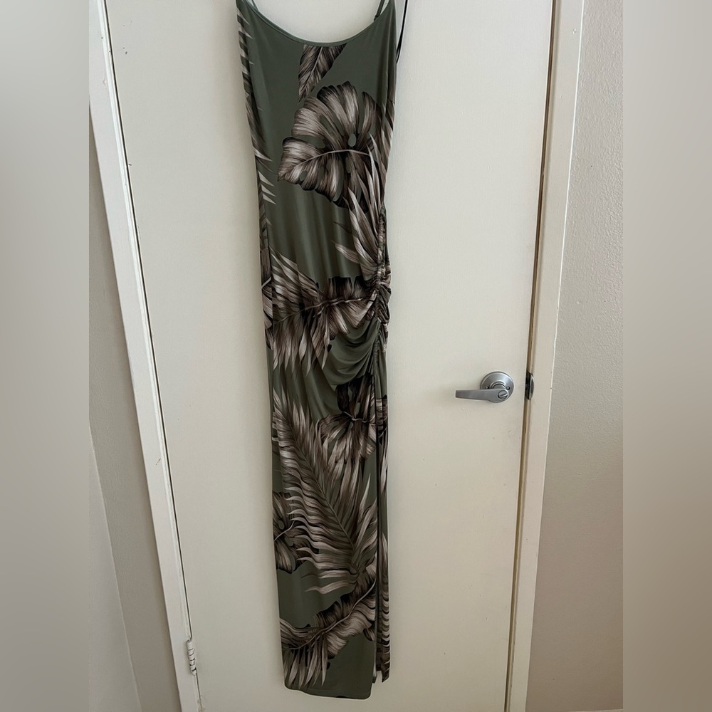 Windsor Olive and Brown Leaf Print Dress